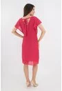 Rochie eleganta roz-grenadine din voaluri suprapuse
