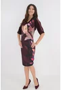 Rochie eleganta violet cu flori maxi