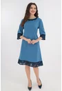 Rochie evazata albastra cu dantela