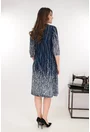 Rochie evazata bleumarin cu buline albe la tiv