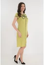 Rochie evazata vernil accesorizata cu banda satinata neagra