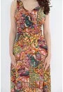 Rochie lejera cu print abstract multicolor