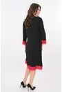 Rochie lejera neagra cu volane rosii