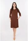 Rochie maro cu banda crosetata aurie