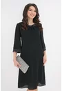 Rochie neagra din voal accesorizata cu insertii argintii