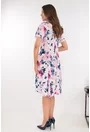 Rochie roz in clini cu flori albastre