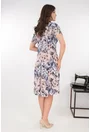 Rochie roz in clini cu flori maxi lila