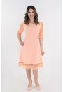 Rochie roz-piersica cu maneci din voal