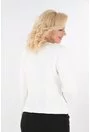 Sacou alb cu broderie neagra