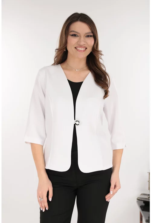 Sacou alb din stofa elastica