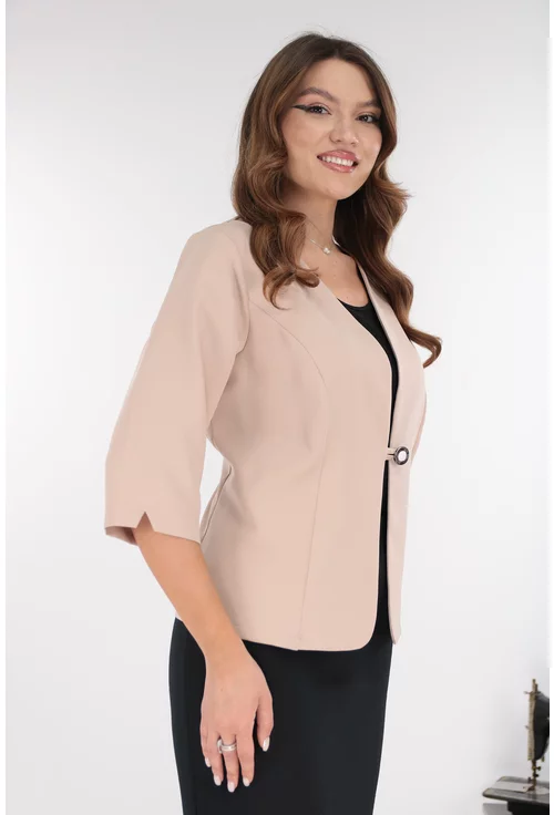 Sacou bej din stofa elastica