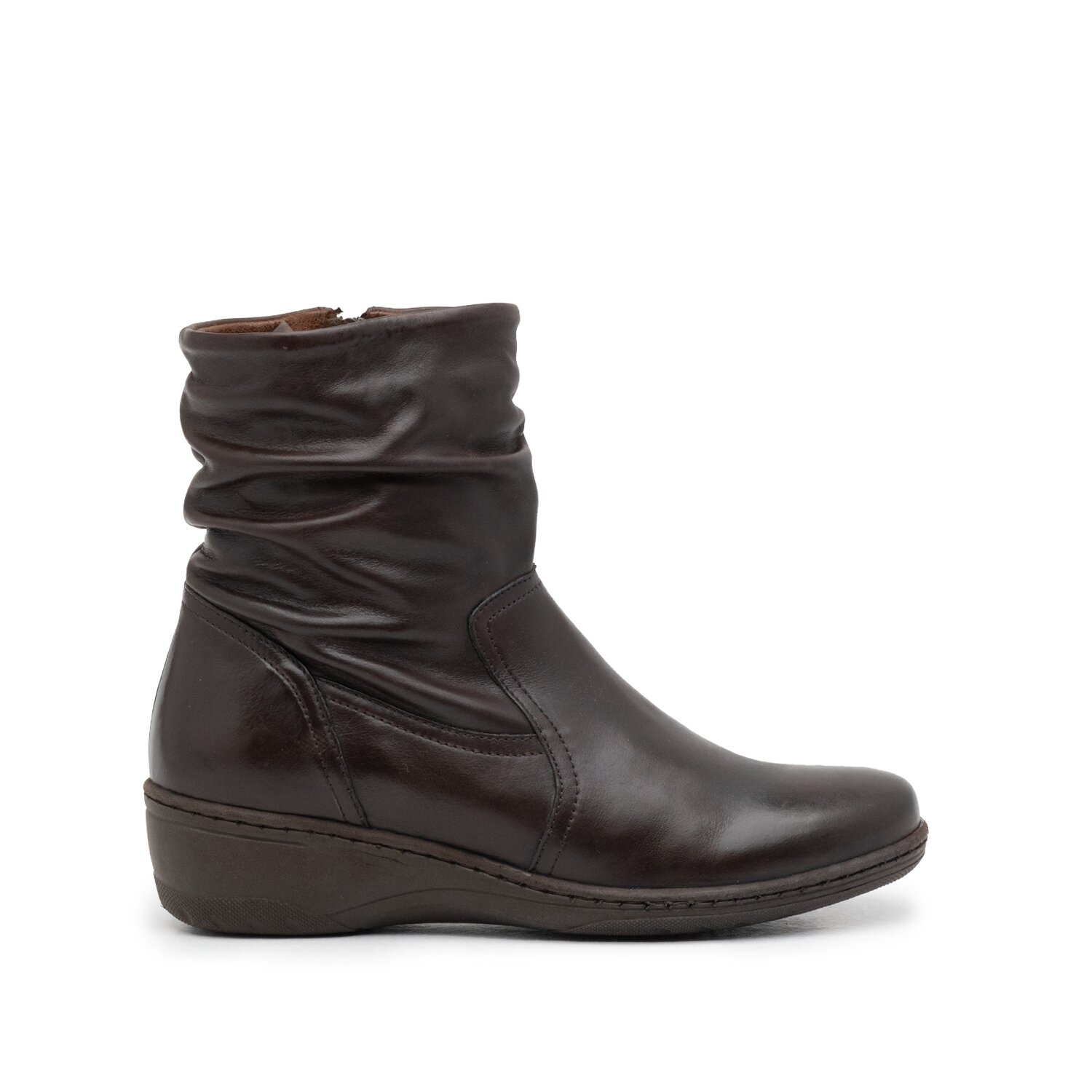 Botine dama casual din piele naturala - 088 Maro Box