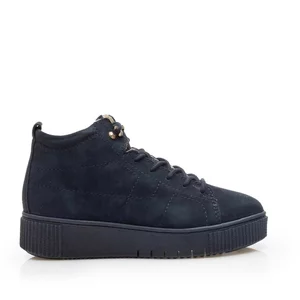 Ghete damă casual din piele naturală,Leofex - 883 Blue Velur