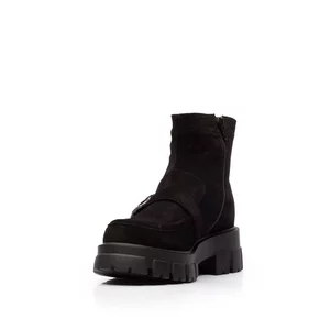 Ghete damă din piele naturală, Leofex - 325 Negru Velur