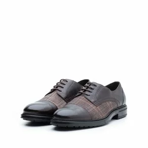 Pantofi barbati casual din piele naturala, Leofex - 637 Maro box sintetic