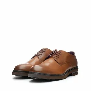 Pantofi barbati casual din piele naturala Leofex - Mostra 998 Cognac Box