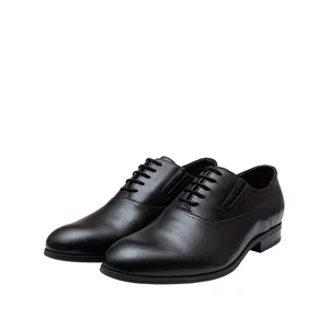 Pantofi bărbaţi eleganţi din piele naturală, Leofex-582 Negru Box