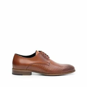 Pantofi barbati eleganti din piele naturala Leofex- 897-1 Cognac Box Presat