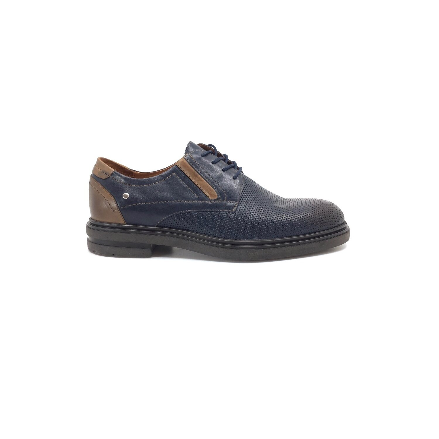Pantofi casual barbati din piele naturala Leofex - 603 Blue+taupe box