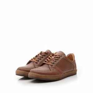 Pantofi casual barbati din piele naturala, Leofex - 854 cognac box