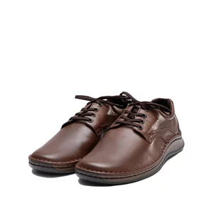 Pantofi casual bărbați din piele naturală, Leofex - 918 Marone Box