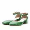 Pantofi casual cu toc damă de piele naturală, Leofex - 221 Verde box