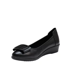 Pantofi casual damă cu platformă din piele naturală - 4435 Negru Box