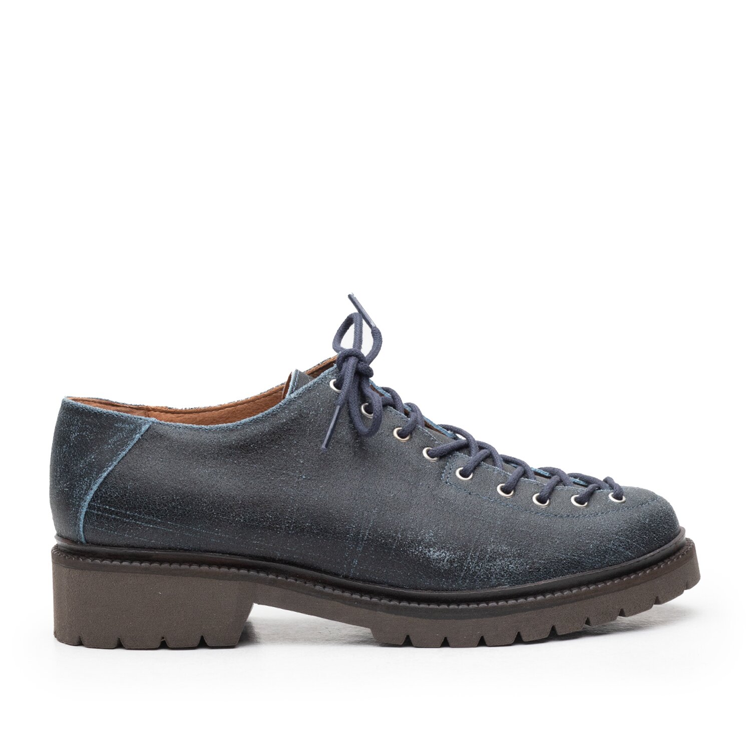 Pantofi casual dama cu siret pana in varf Leofex - 561 Navy+Blue box