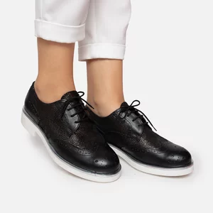 Pantofi casual dama din piele naturala,Leofex - 012-2 Negru Box