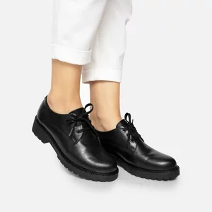 Pantofi casual dama din piele naturala, Leofex - 286 Negru box