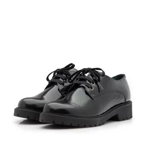 Pantofi casual dama din piele naturala, Leofex - 286 Negru lucios