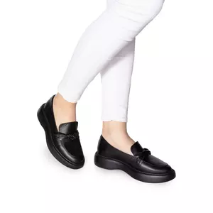 Pantofi casual damă din piele naturală,Leofex - 352 Negru Box