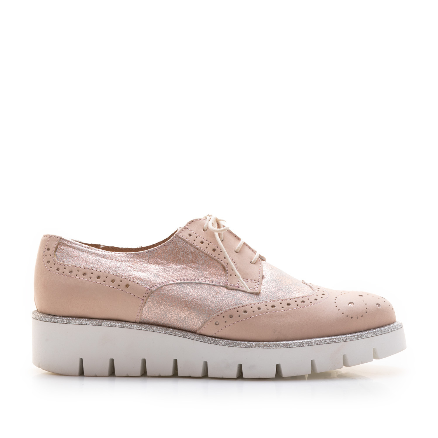 Pantofi casual dama din piele naturala, Leofex - Mostră 012-1 Roz Box Sidefat Box