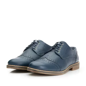Pantofi casual dama din piele naturala,Leofex - 095 blue