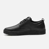 Pantofi casual din piele naturală, bărbați - 804 Negru Box