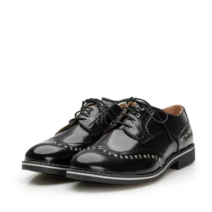 Pantofi casual dama din piele naturala,Leofex - 096 negru lac