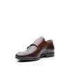 Pantofi eleganți bărbați cu catarame din piele naturală, Leofex - 576-1 Vişiniu Box