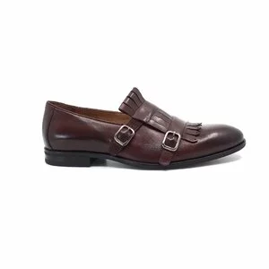 Pantofi  eleganti barbati, cu franjuri din piele naturala, Leofex - 586 visiniu box