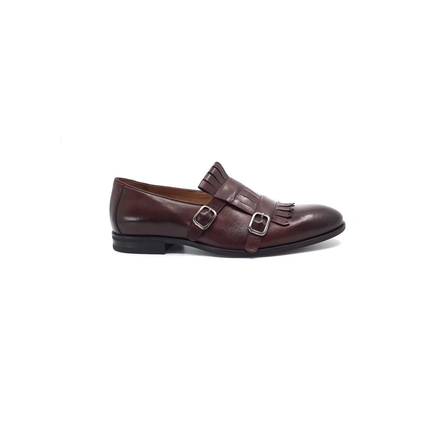 Pantofi eleganti barbati, cu franjuri din piele naturala, Leofex - 586 visiniu box