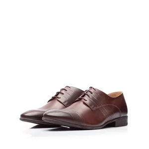 Pantofi eleganti barbati din piele naturala, Leofex - 115-2 ciocolata box