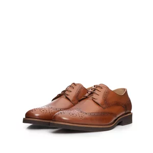 Pantofi eleganti barbati din piele naturala, Leofex - 514 Cognac box