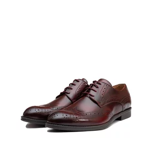 Pantofi eleganţi bărbaţi din piele naturală, Leofex - 516 Vișiniu Box