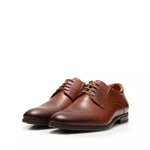 Pantofi eleganţi bărbaţi din piele naturală, Leofex - 522 Cognac box
