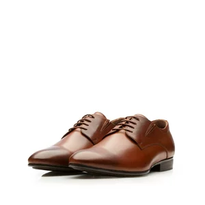 Pantofi eleganţi bărbaţi din piele naturală, Leofex - 522 x Cognac Box