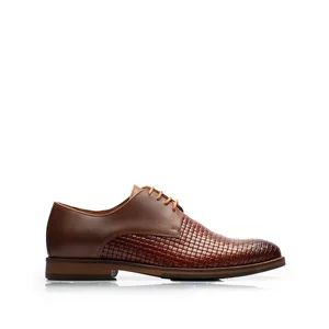 Pantofi eleganți bărbați din piele naturală, Leofex - 630 Cognac Box