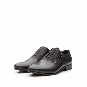 Pantofi eleganti barbati din piele naturala,Leofex - 824 negru box