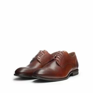 Pantofi eleganti barbati din piele naturala, Leofex - Mostra 622-1 Cognac box