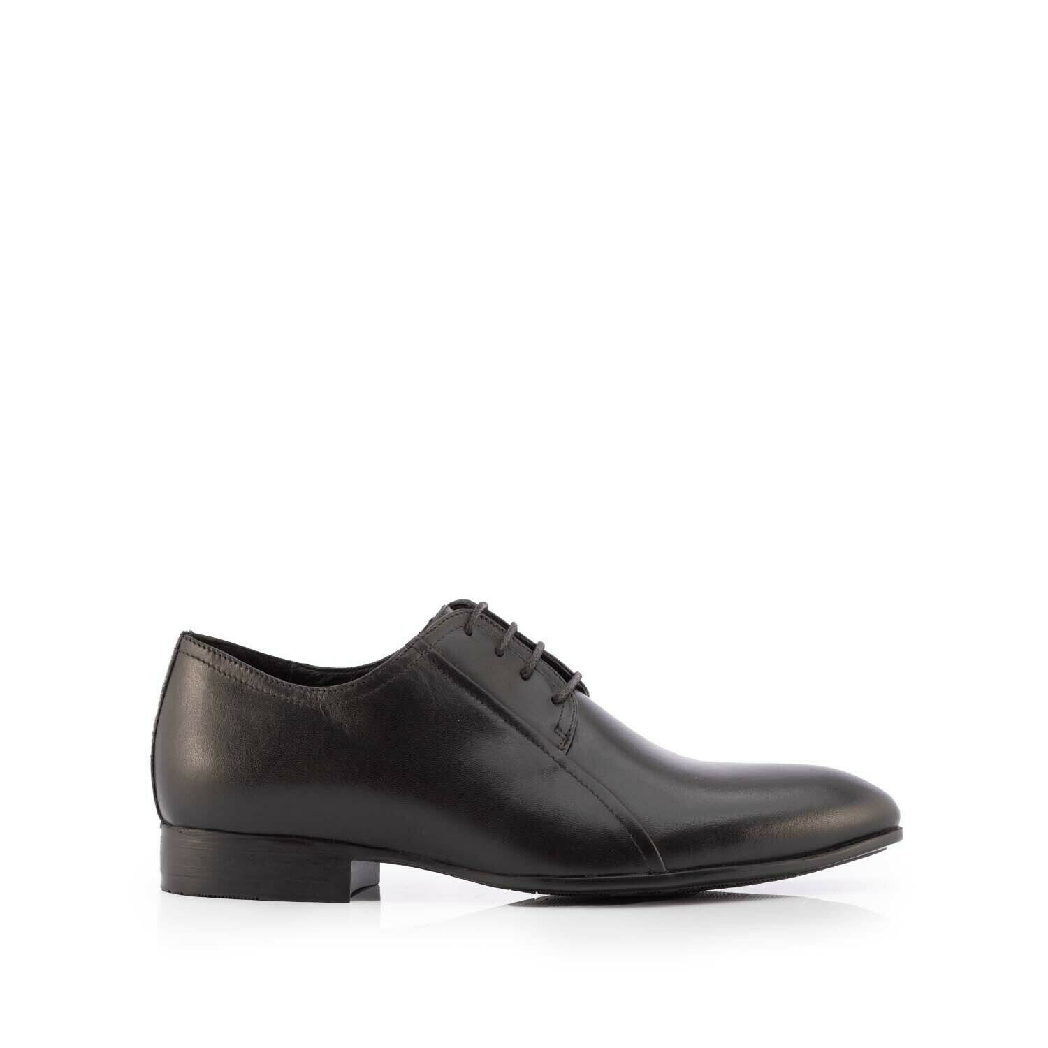 Pantofi eleganți bărbați din piele naturală, Leofex - Mostră 743 Negru Box