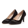 Pantofi eleganți damă din piele naturală -16216 Negru Velur Lac
