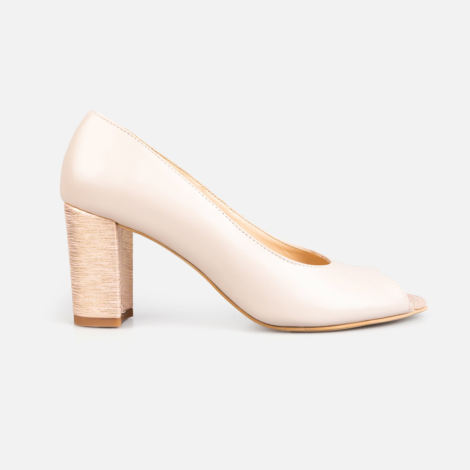 Pantofi eleganți damă din piele naturală - 176 Roz + Auriu Box